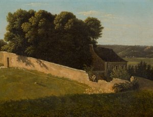 Zomerlandschap met huisje
