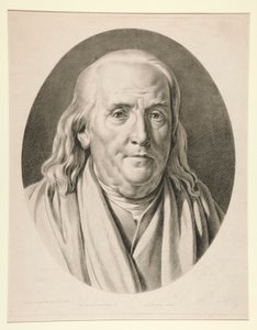 Benjamin Franklin, naar een sculptuur van Jean-Antoine Houdon door Pierre Michel Alix