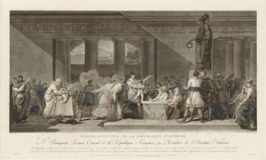Commandant laat zijn jonge zoon inschrijven bij de burgerlijke stand van de Atheense Republiek (Premier Acte Civil de la République d