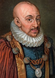 Michel Eyquem de Montaigne 1533-1592 - gravure - 19e eeuw - Portret van Michel Eyquem de Montaigne (1533-1592), Franse humanistische filosoof. Gravure door Pierre Michel Alix
