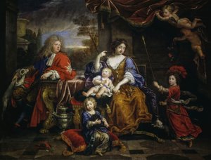Grote Dauphin van Frankrijk en zijn familie door Pierre Mignard