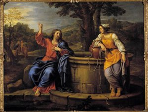 Jezus en de Samaritaan door Pierre Mignard