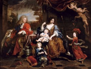 Louis van Frankrijk, Grote Dauphin 1661-1711, met zijn familie door Pierre Mignard