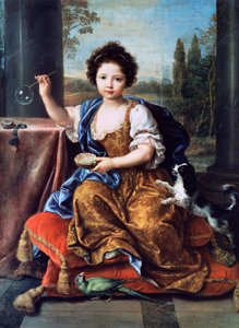 Portret van Louise Marie Anne de Bourbon of Mademoiselle de Tours (1674-1681) door Pierre Mignard