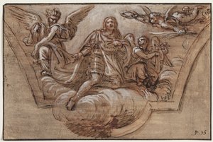 Ontwerp voor plafonddecoratie door Pierre Mignard