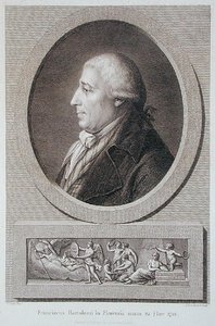 Portret van Francesco Bartolozzi (1727-1815) gegraveerd door Jacques Brouillard (1744-1806)