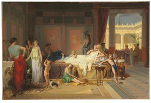 Het laatste uur van Pompeii - Het huis van de dichter door Pierre Oliver Joseph Coomans