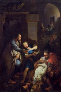 De begrafenis van Tobit door zijn landgenoten, 1733 door Pierre Parrocel