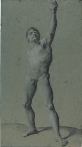Studie van een mannelijk naakt door Pierre Paul Prud