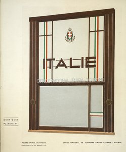 Office National de Tourisme Italien A Paris, Pierre Petit, Boutiques, Henry Delacroix, Editions S De Bonadona, Parijs, eind jaren 1920, Pochoir Print door Pierre Petit