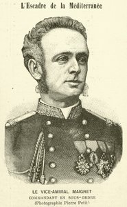Vice-admiraal Maigret, plaatsvervangend commandant van de Franse Middellandse Zeevloot