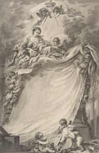 Diploma van de Vrijmetselaars van Bordeaux, naar François Boucher door Pierre Philippe Choffard