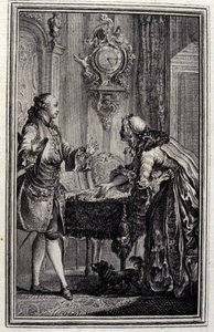 Le Gascon gestraft - in "Tales et nouvelles en vers" door Jean La Fontaine. 1776. Illustratie door P.P. Choffard. door Pierre Philippe Choffard