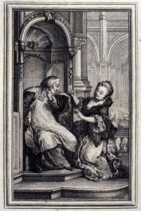 Le Mari biechtvader - in "Tales et nouvelles en vers" door Jean La Fontaine. 1776. Illustratie door P.P. Choffard. door Pierre Philippe Choffard