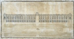 Architectuur: "Project van Place Royale voor Marseille, interieur elevatie" 1686 door Pierre Puget