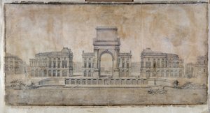 Architectuur: "Project van Place Royale voor Marseille, perspectief kijkend naar de stad" 1686
