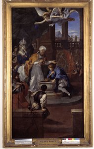 De doop van Clovis I (465-511), 25 december 496, door Saint Remi, bisschop van Reims door Pierre Puget