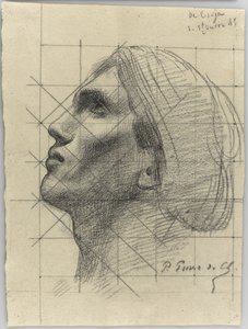 Hoofd van een man in profiel door Pierre Puvis de Chavannes