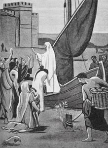 St. Genevieve brengt voorraden naar Parijs door Pierre Puvis de Chavannes