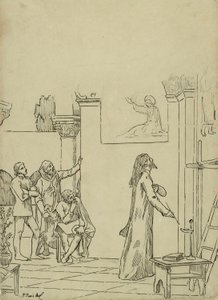 Studie voor L door Pierre Puvis de Chavannes