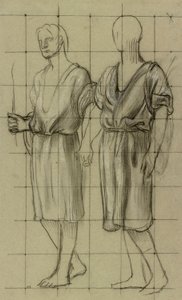 Studie van twee staande figuren door Pierre Puvis de Chavannes