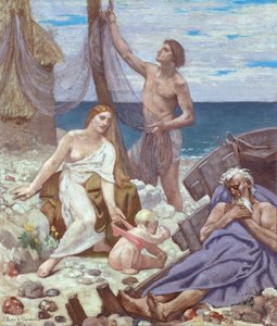 De familie van de visser, 1887 door Pierre Puvis de Chavannes