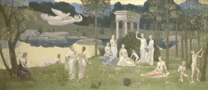 Het Heilige Bos, Geliefd door de Kunsten en de Muzen door Pierre Puvis de Chavannes