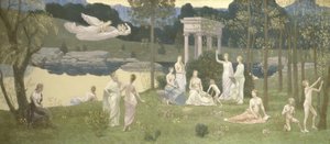 Het Heilige Bos, Geliefd door de Kunsten en de Muzen, 1884-1889 door Pierre Puvis de Chavannes