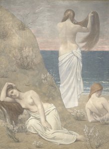 Jonge meisjes aan zee, 1887