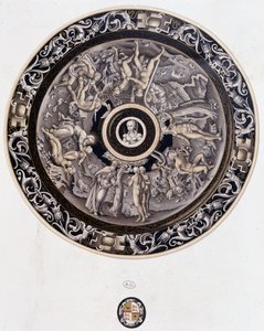 16e-eeuws porseleinen bord dat Genesis voorstelt door Pierre Reymond, Limoges