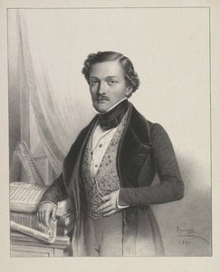 Portret van de zanger Gilbert-Louis Duprez 1806-1896, 1837 door Pierre Roch Vigneron