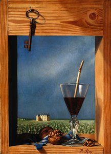 Glas wijn voor een kasteel door Pierre Roy