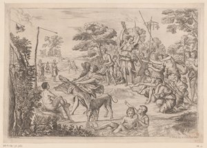 Nimfen van Diana aan het boogschieten door Pierre Scalberge