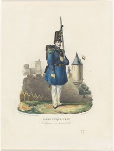 Belgische burgerwacht op wacht, 1830 door Pierre Simonau