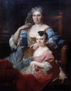 Portret van Madame Poulhariex en haar dochter door Pierre Subleyras