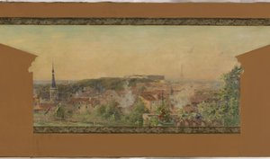 Schets voor de dorpshal van Vanves: Panorama van Vanves door Pierre Vauthier