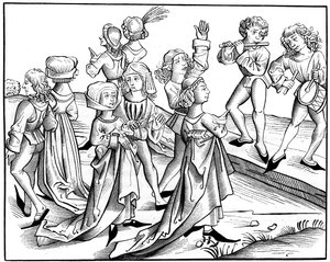 Kerstavond dans, 1493 1849 door Pierre Wolgmuth