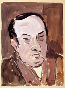 Portret van Leon Paul Fargue (1876-1947) dichter door Pierre de Belay