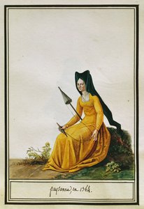 Franse Boerin aan het Spinnewiel