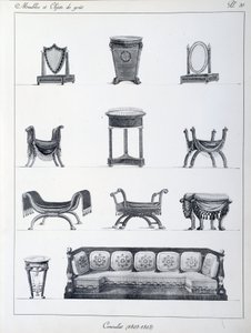 Meubilair uit de Consulaatsperiode (1802-1803). Plaat uit de collectie 