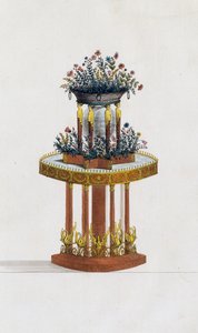Mahonie en bronzen bloemenstandaard, plaat 287, illustratie uit Collection de meubles et objects de gout