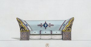 Sofa, plaat 106, illustratie uit Collection de meubles et objects de goût (Collectie van meubels en smaakvolle objecten) door Pierre de La Mesangere