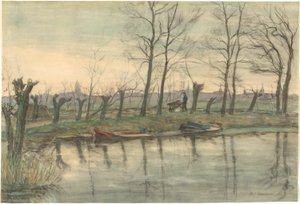 Amsterdamse Skyline Gezien vanuit het Westen door Piet Mondrian