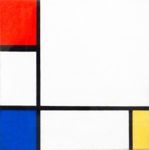 Compositie nr. IV met rood, blauw en geel