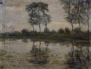 Bomen bij de rivier Gein, door Piet Mondriaan. Nederland, 20e eeuw door Piet Mondrian