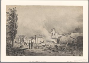 Ruïnes van Bodegraven na de brand van 31 mei 1870 door Piet Schipperus