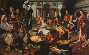 Christus in het Huis van Martha en Maria, door Pieter Aertsen (1507 of 1508 -1575) door Pieter Aertsen