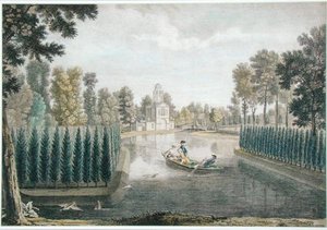 De Water Tuinen bij Chiswick House, Londen, c.1720-28 door Pieter Andreas (after) Rysbrack