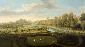 De tuinen van Chiswick House vanuit het westen door Pieter Andreas Rysbrack