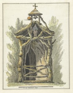 Kluizenaarshut met heiligenbeeld